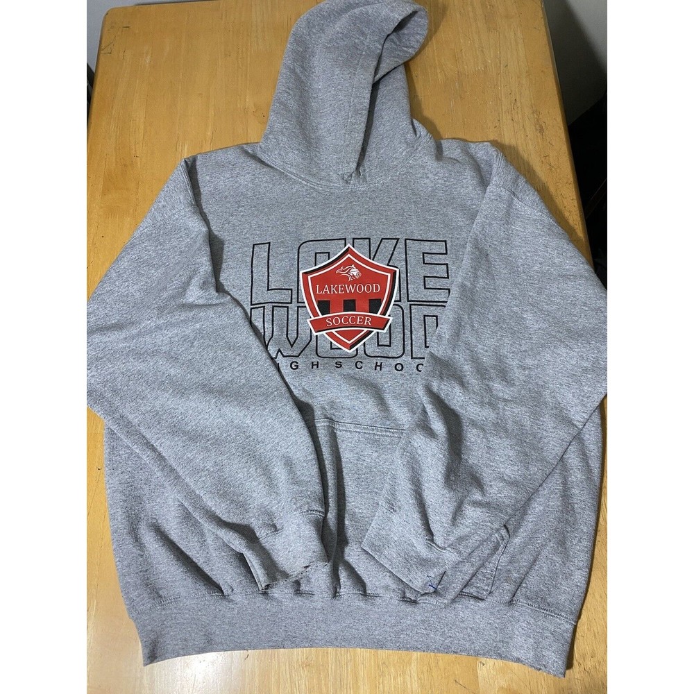 Lakewood Lancers High School California Soccer Pullover Hoodie Size XL 25pit2pit